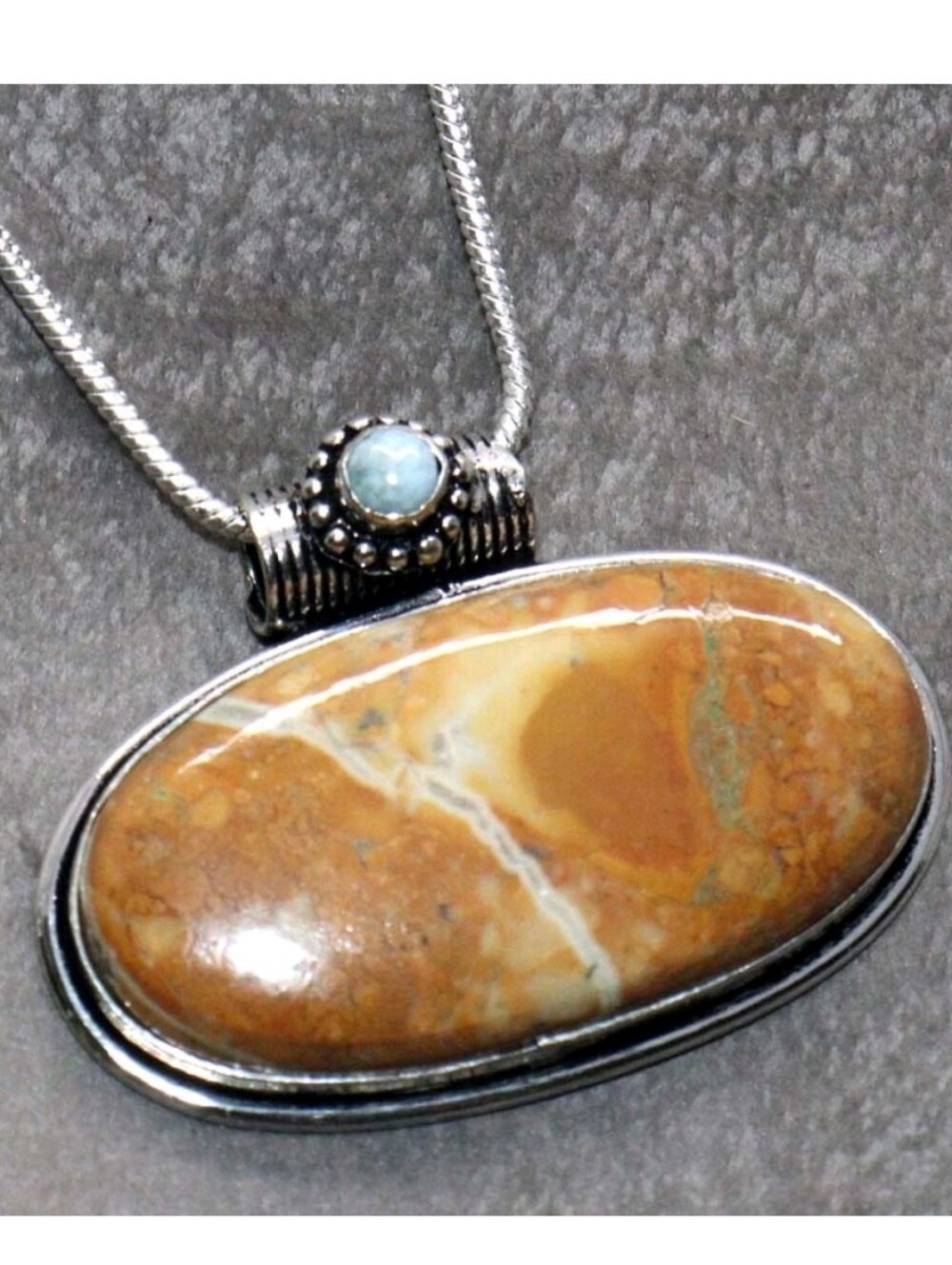 New Maligano Jasper & Larimar Silver Necklace.